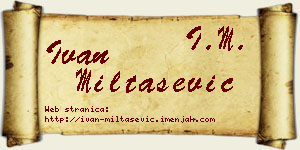 Ivan Miltašević vizit kartica